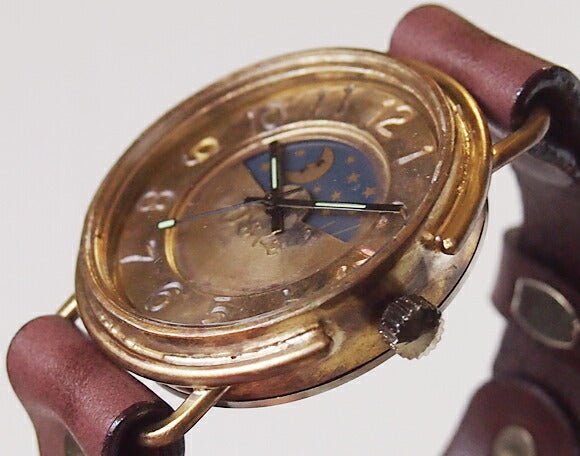 Watanabe Koubou Handmade Watch “BigWheel2-B-SUN&amp;MOON” Jumbo Brass [NW-JUM125-SM] 
