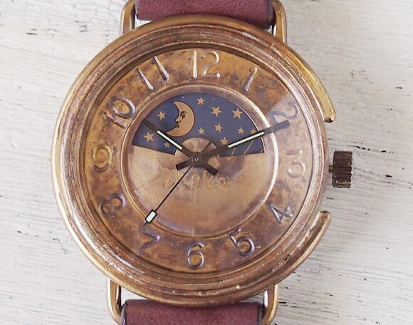 Watanabe Koubou Handmade Watch “BigWheel2-B-SUN&amp;MOON” Jumbo Brass [NW-JUM125-SM] 