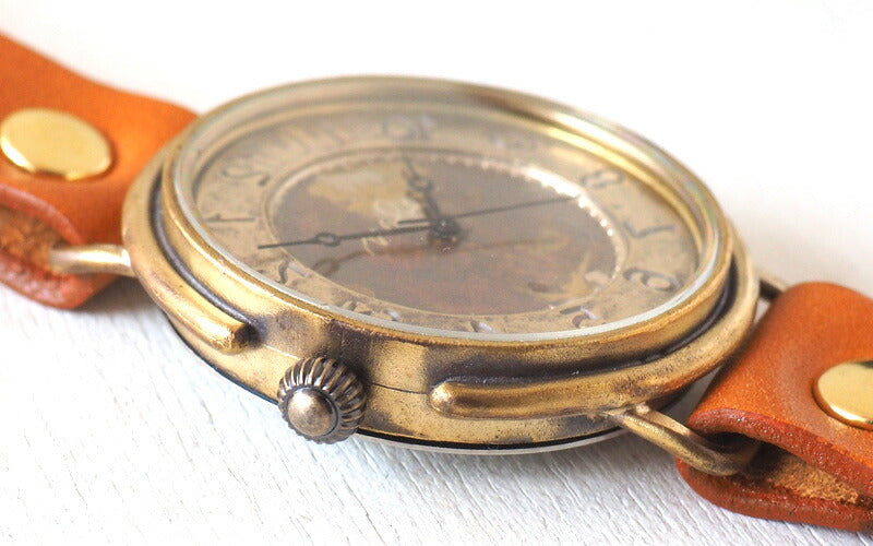 Watanabe Kobo handmade watch jumbo brass “GIGANT-B-Rev” reverse rotation [NW-JUM129REV] 