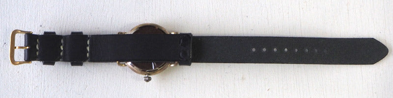 渡辺工房 手作り腕時計 黒文字盤 ミリタリーウォッチ カレンダー付 NATOベルト[NW-JUM155DATE]