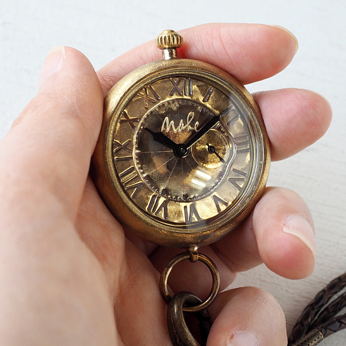 渡辺工房 手作り懐中時計 “Armor-JB懐中-SS” 甲丸ケース 38mm スモールセコンド ローマ数字 真鍮 文字盤 [NW-JUM158SS]