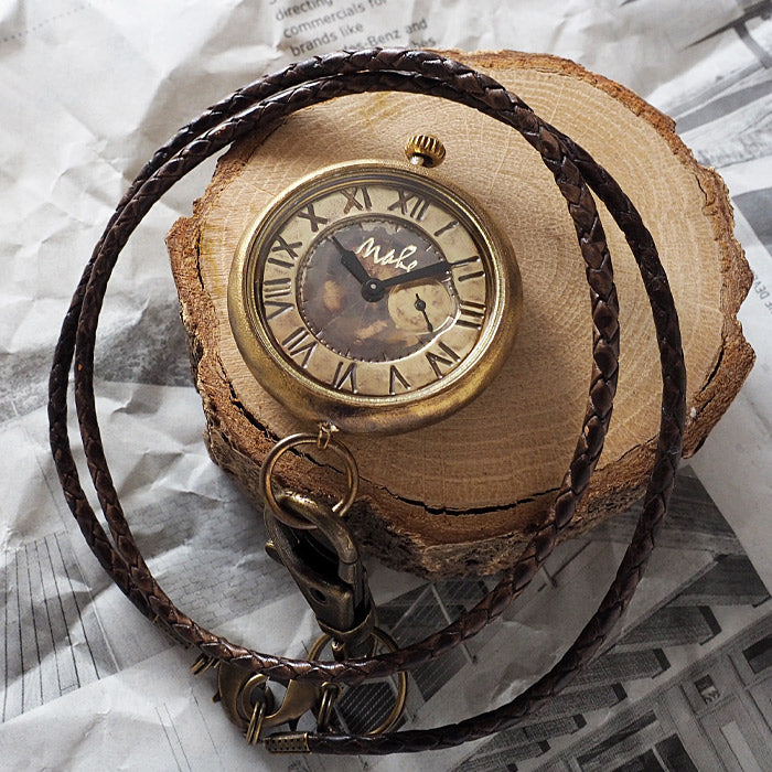 渡辺工房 手作り懐中時計 “Armor-JB懐中-SS” 甲丸ケース 38mm スモールセコンド ローマ数字 真鍮 文字盤 [NW-JUM158SS]