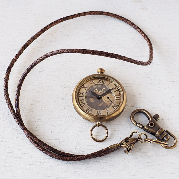 渡辺工房 手作り懐中時計 “Armor-JB懐中-SS” 甲丸ケース 38mm スモールセコンド ローマ数字 真鍮 文字盤 [NW-JUM158SS]