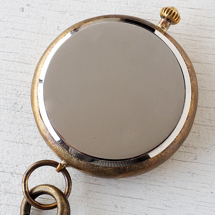 渡辺工房 手作り懐中時計 “Armor-MEGA懐中-SS” 甲丸ケース 44mm スモールセコンド ローマ数字 真鍮 文字盤 [NW-JUM159SS]