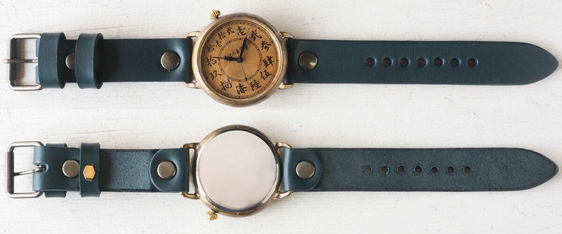 Watanabe Koubou Handmade Watch Slanted Dial “Wanokoku Three” Chinese Numerals Round Case Jumbo Brass [NW-JUM162] 
