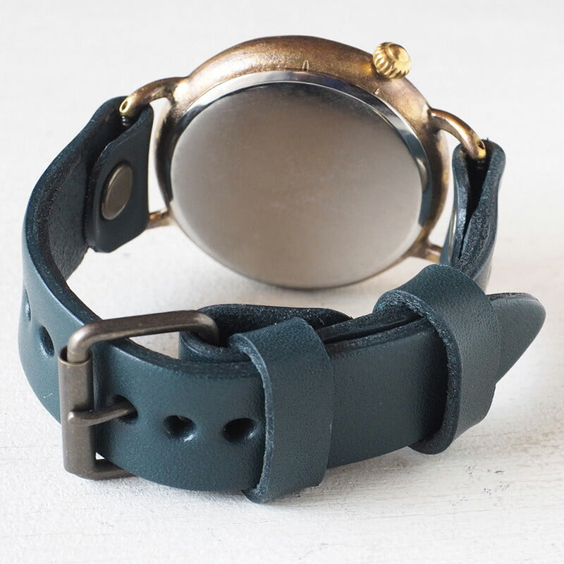 Watanabe Koubou Handmade Watch Slanted Dial “Wanokoku Three” Chinese Numerals Round Case Jumbo Brass [NW-JUM162] 