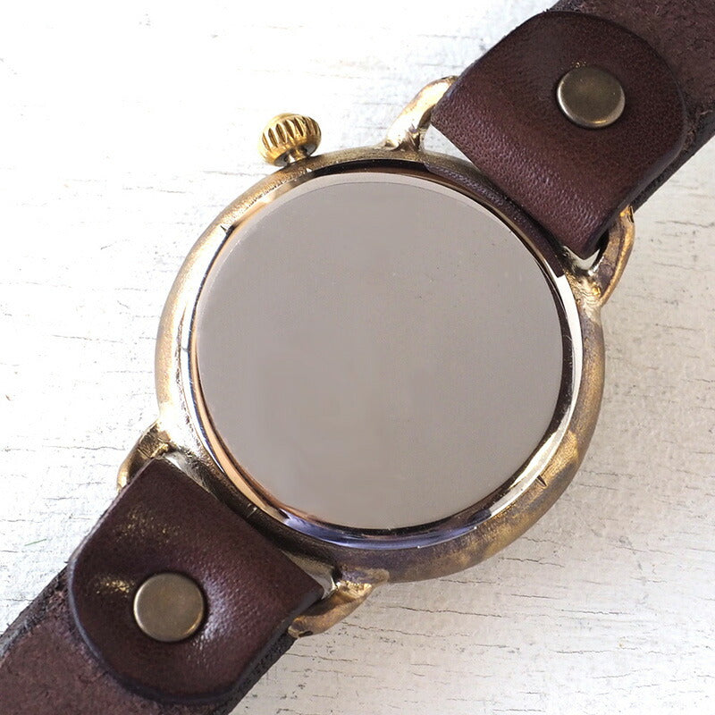 Watanabe Koubou Handmade Watch Slanted Dial “Wanokoku 5” Ten-sen Coin Round Case Jumbo Brass 38mm [NW-JUM163] 