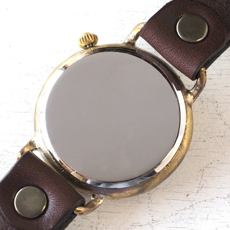 Watanabe Koubou Handmade Watch Slanted Dial “Wanokoku 6” Ten-sen Coin Round Case Jumbo Brass 44mm [NW-JUM164] 