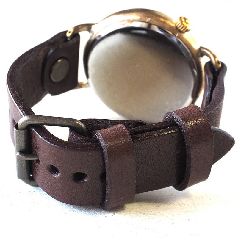 Watanabe Koubou Handmade Watch Slanted Dial “Wanokoku 6” Ten-sen Coin Round Case Jumbo Brass 44mm [NW-JUM164] 