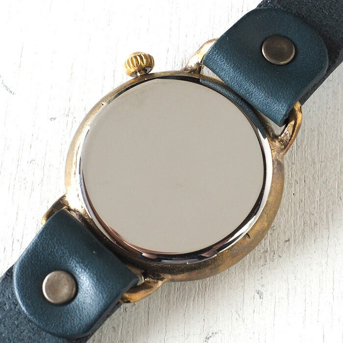 Watanabe Koubou Handmade Watch Slanted Dial “Wanokoku 7” 5-sen Coin Round Case Jumbo Brass 38mm [NW-JUM165] 