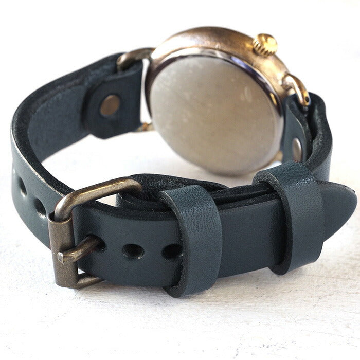 Watanabe Koubou Handmade Watch Slanted Dial “Wanokoku 7” 5-sen Coin Round Case Jumbo Brass 38mm [NW-JUM165] 