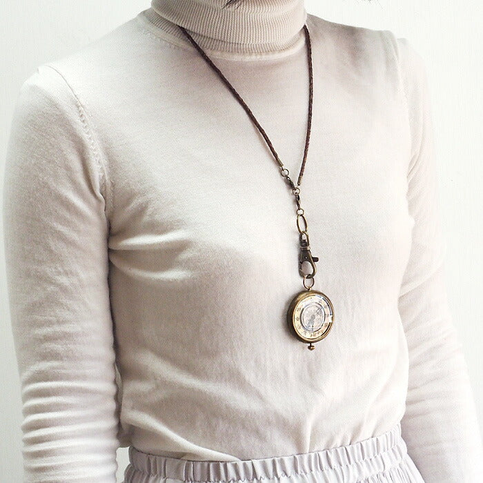 Watanabe Kobo Handmade Pocket Watch "Wanokoku Kairoku" Ten-sen Coin &amp; Large Dial Round Case [NW-JUM169] 