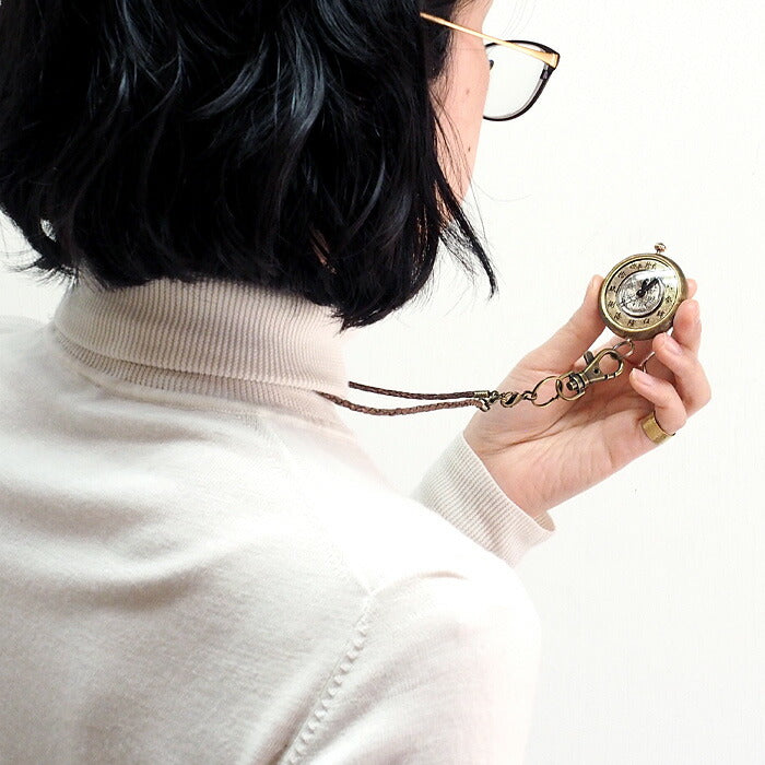 Watanabe Kobo Handmade Pocket Watch "Wanokoku Kairoku" Ten-sen Coin &amp; Large Dial Round Case [NW-JUM169] 