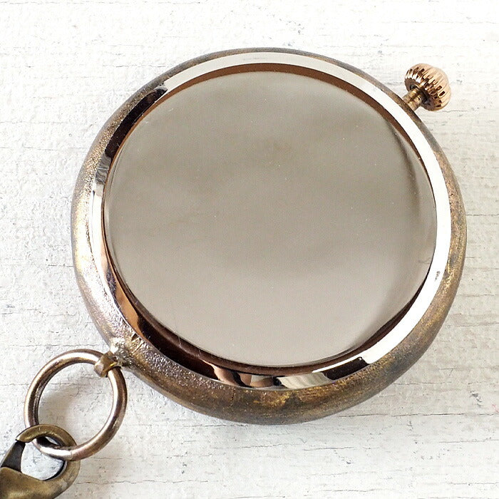 Watanabe Kobo Handmade Pocket Watch "Wanokoku Kairoku" Ten-sen Coin &amp; Large Dial Round Case [NW-JUM169] 