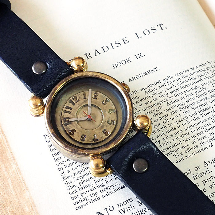 渡辺工房 手作り腕時計“FROG”ジャンボブラス ブラックチューブ[NW-JUM29]