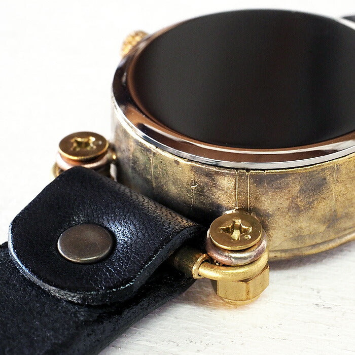 渡辺工房 手作り腕時計“FROG”ジャンボブラス ブラックチューブ[NW-JUM29]