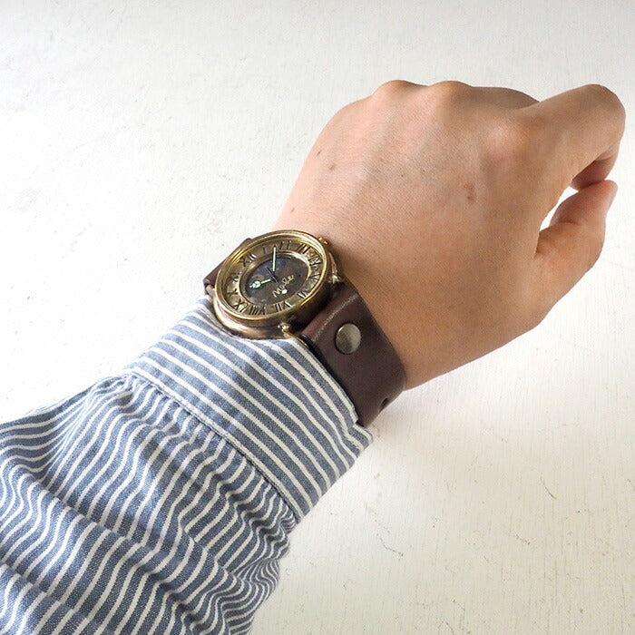 Watanabe Koubou Handmade Watch “JB SUN &amp; MOON” Jumbo Brass [NW-JUM31-SM] 