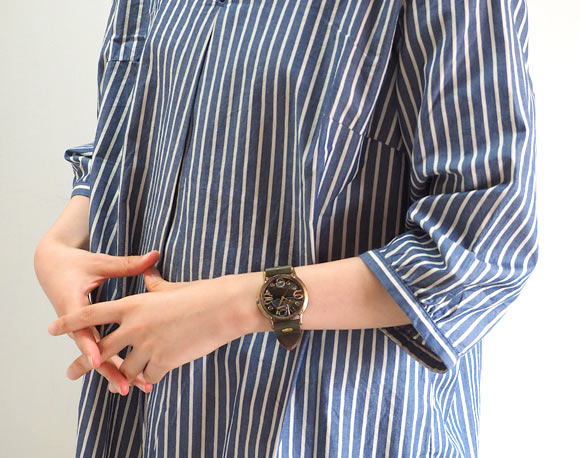 渡辺工房 手作り腕時計 “J.B.2-SUN＆MOON”ジャンボブラス カラーダイヤル グリーン [NW-JUM31B-SM-GR]