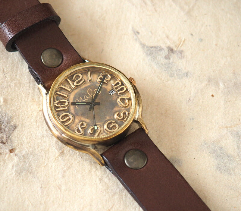 渡辺工房 手作り腕時計 “J.B.-DATE” ロウ付け数字 デイト付き [NW-JUM31DATE]