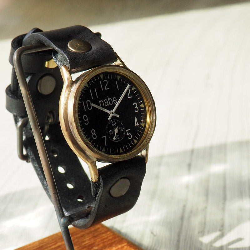 渡辺工房 手作り腕時計 “J.B.-SSP”メンズブラス 黒文字盤 スモールセコンド [NW-JUM31SSP-BK]