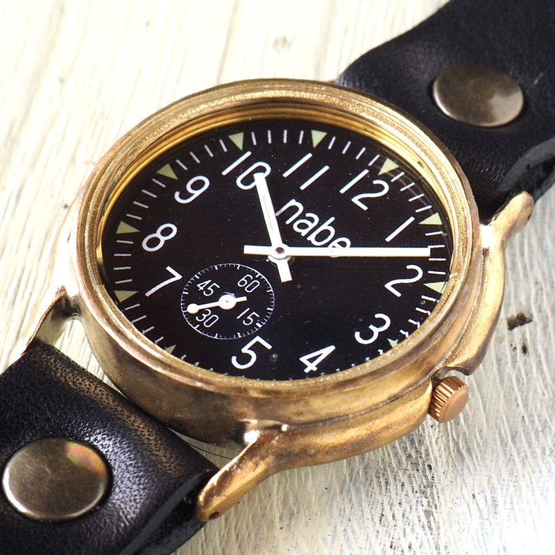 渡辺工房 手作り腕時計 “J.B.-SSP”メンズブラス 黒文字盤 スモールセコンド [NW-JUM31SSP-BK]