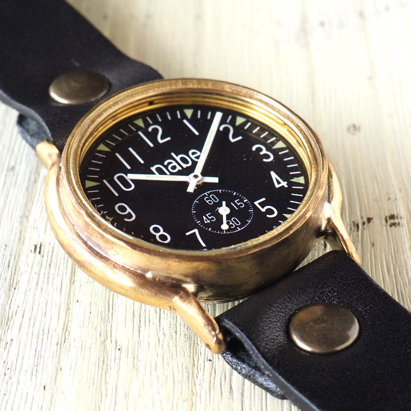 渡辺工房 手作り腕時計 “J.B.-SSP”メンズブラス 黒文字盤 スモールセコンド [NW-JUM31SSP-BK]
