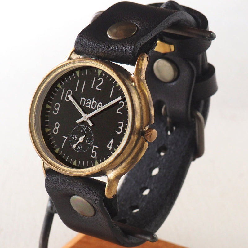 渡辺工房 手作り腕時計 “J.B.-SSP”メンズブラス 黒文字盤 スモールセコンド [NW-JUM31SSP-BK]