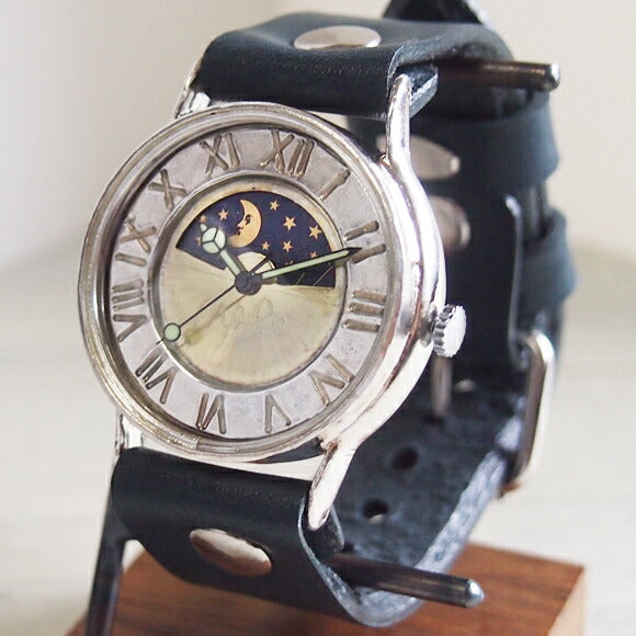 渡辺工房 手作り腕時計 “J.S.SUN&MOON” ジャンボシルバー [NW-JUM31SV-SM]