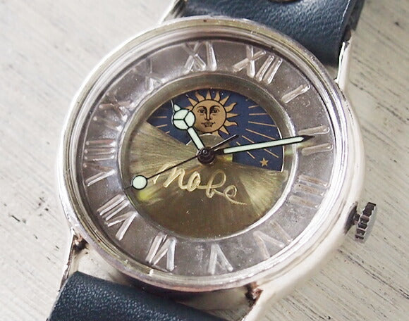 渡辺工房 手作り腕時計 “J.S.SUN&MOON” ジャンボシルバー [NW-JUM31SV-SM]