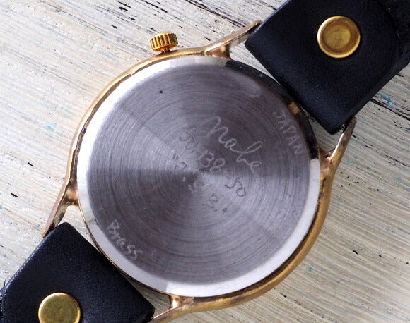 Watanabe Koubou Handmade Watch “JSB” Jumbo Brass Bar Index Black Dial [NW-JUM38-BR] 