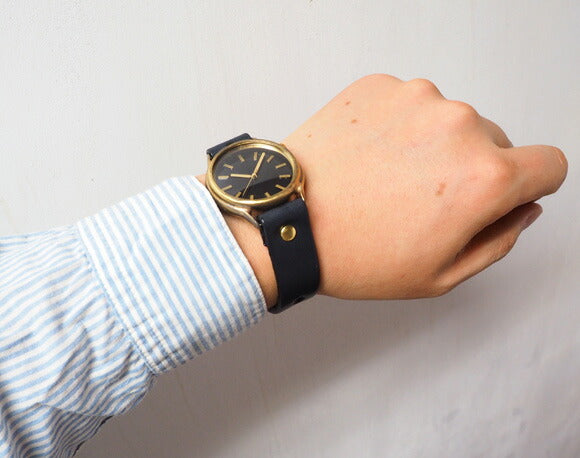 渡辺工房 手作り腕時計 “J.S.B” ジャンボブラス バーインデックス 黒文字盤 [NW-JUM38-BR]