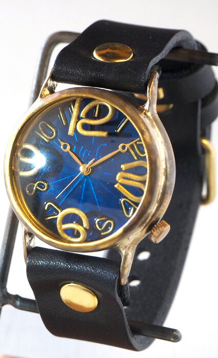渡辺工房 手作り腕時計 ジャンボブラス “J.S.B.2” ブルー文字盤 [NW-JUM38B-BL]