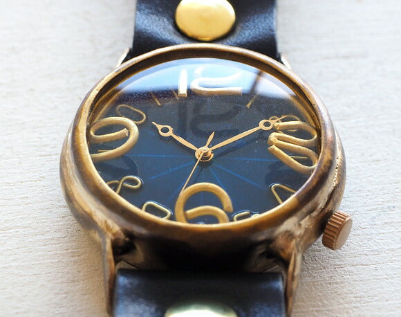 渡辺工房 手作り腕時計 ジャンボブラス “J.S.B.2” ブルー文字盤 [NW-JUM38B-BL]
