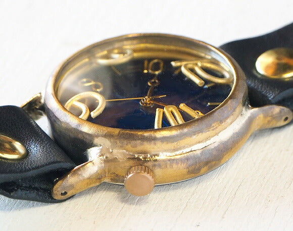 渡辺工房 手作り腕時計 ジャンボブラス “J.S.B.2” ブルー文字盤 [NW-JUM38B-BL]