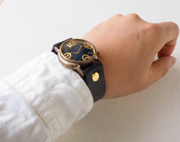 渡辺工房 手作り腕時計 ジャンボブラス “J.S.B.2” ブルー文字盤 [NW-JUM38B-BL]