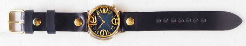 渡辺工房 手作り腕時計 ジャンボブラス “J.S.B.2” ブルー文字盤 [NW-JUM38B-BL]