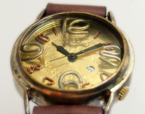 渡辺工房 手作り腕時計 “J.S.B.2”デイト付き ジャンボブラス [NW-JUM38B-DATE]