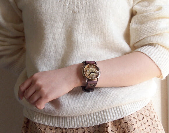 渡辺工房 手作り腕時計 “J.S.B.2”デイト付き ジャンボブラス [NW-JUM38B-DATE]