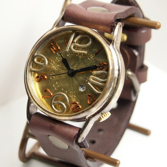 渡辺工房 手作り腕時計 “J.S.B.2”デイト付き ジャンボブラス [NW-JUM38B-DATE]