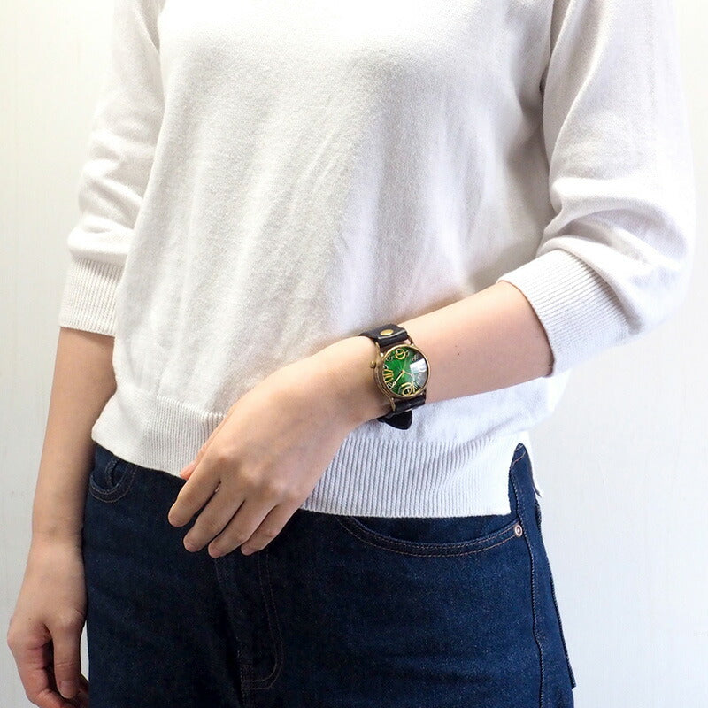 Watanabe Koubou Handmade Watch Jumbo Brass “JSB2” Clear Green Dial [NW-JUM38B-GR] 