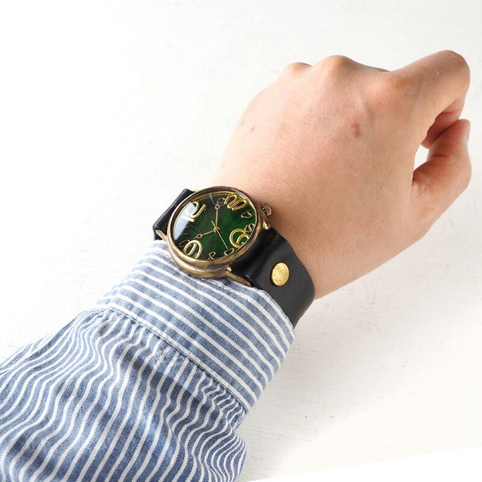 Watanabe Koubou 手工手錶 Jumbo Brass “JSB2” 透明綠色 錶盤 [NW-JUM38B-GR] 