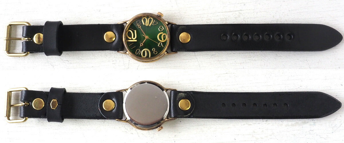 渡辺工房 手作り腕時計 ジャンボブラス “J.S.B.2” クリアグリーン文字盤 [NW-JUM38B-GR]