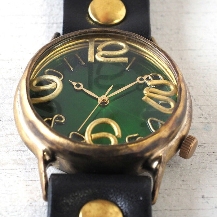 Watanabe Koubou 手工手錶 Jumbo Brass “JSB2” 透明綠色 錶盤 [NW-JUM38B-GR] 