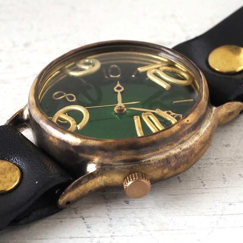 Watanabe Koubou Handmade Watch Jumbo Brass “JSB2” Clear Green Dial [NW-JUM38B-GR] 