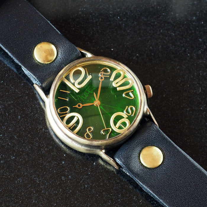 Watanabe Koubou Handmade Watch Jumbo Brass “JSB2” Clear Green Dial [NW-JUM38B-GR] 