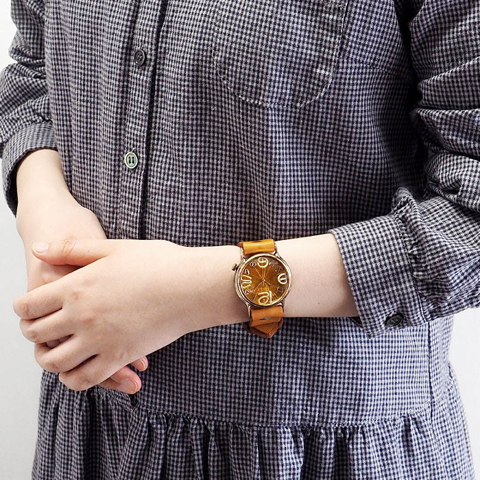 渡辺工房 手作り腕時計 ジャンボブラス “J.S.B.2” クリアイエロー文字盤 [NW-JUM38B-YE]