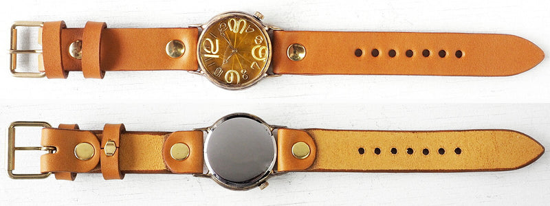 渡辺工房 手作り腕時計 ジャンボブラス “J.S.B.2” クリアイエロー文字盤 [NW-JUM38B-YE]