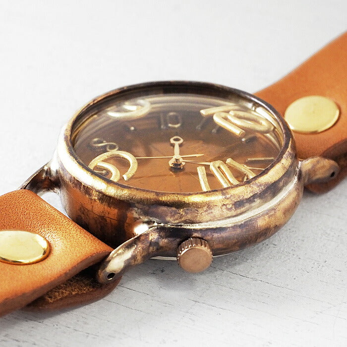 渡辺工房 手作り腕時計 ジャンボブラス “J.S.B.2” クリアイエロー文字盤 [NW-JUM38B-YE]