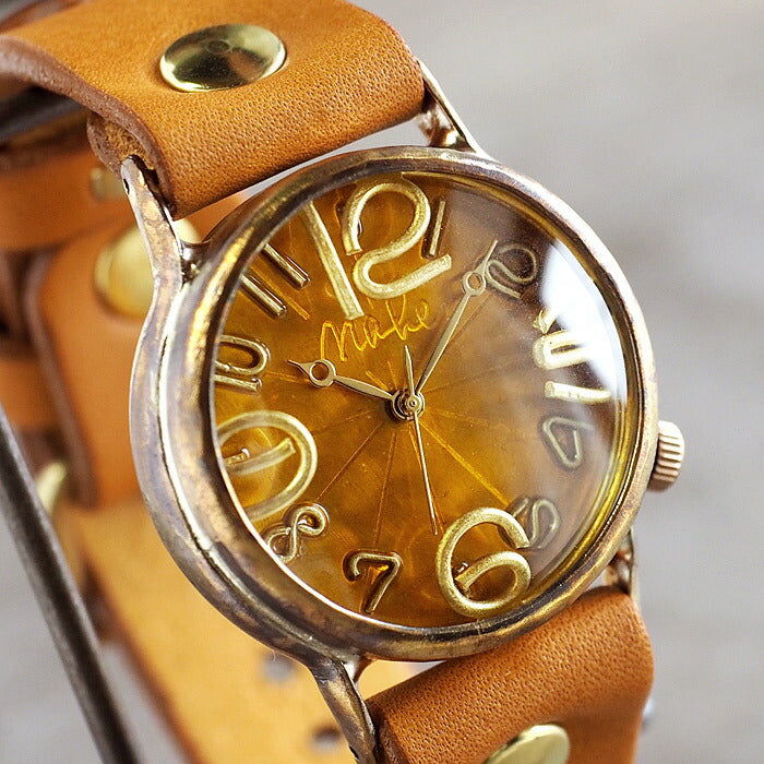 渡辺工房 手作り腕時計 ジャンボブラス “J.S.B.2” クリアイエロー文字盤 [NW-JUM38B-YE]