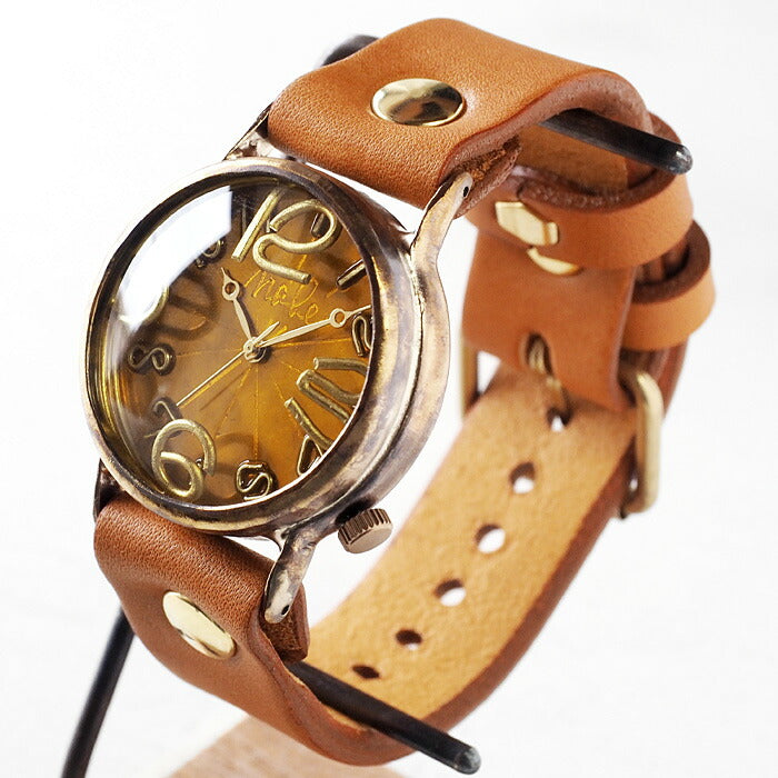 渡辺工房 手作り腕時計 ジャンボブラス “J.S.B.2” クリアイエロー文字盤 [NW-JUM38B-YE]